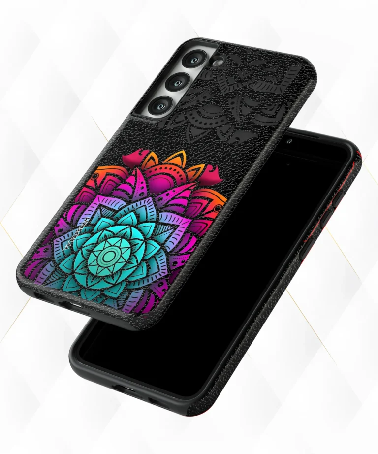 Mandala Layers Black Leather Case