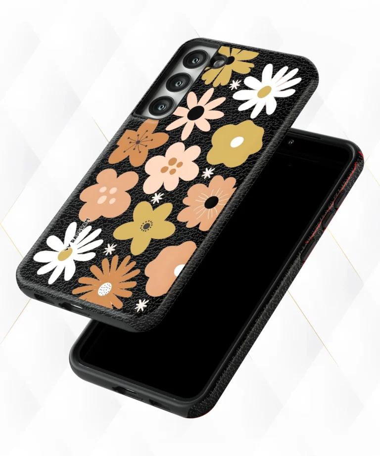 Shades Petals Black Leather Case