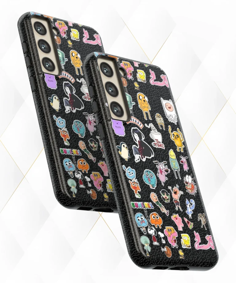 Toon Stickers Black Leather Case