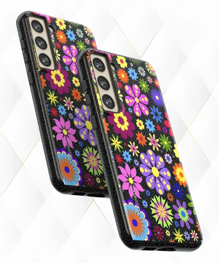 Flora Curls Black Leather Case