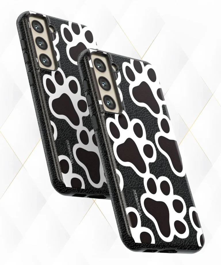 Dog Paws Black Leather Case