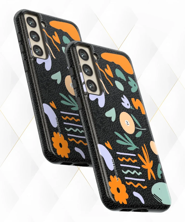 Curls Petals Black Leather Case