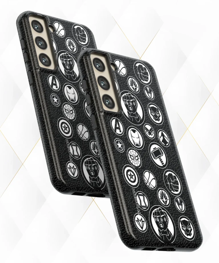 Avengers Badges Black Leather Case