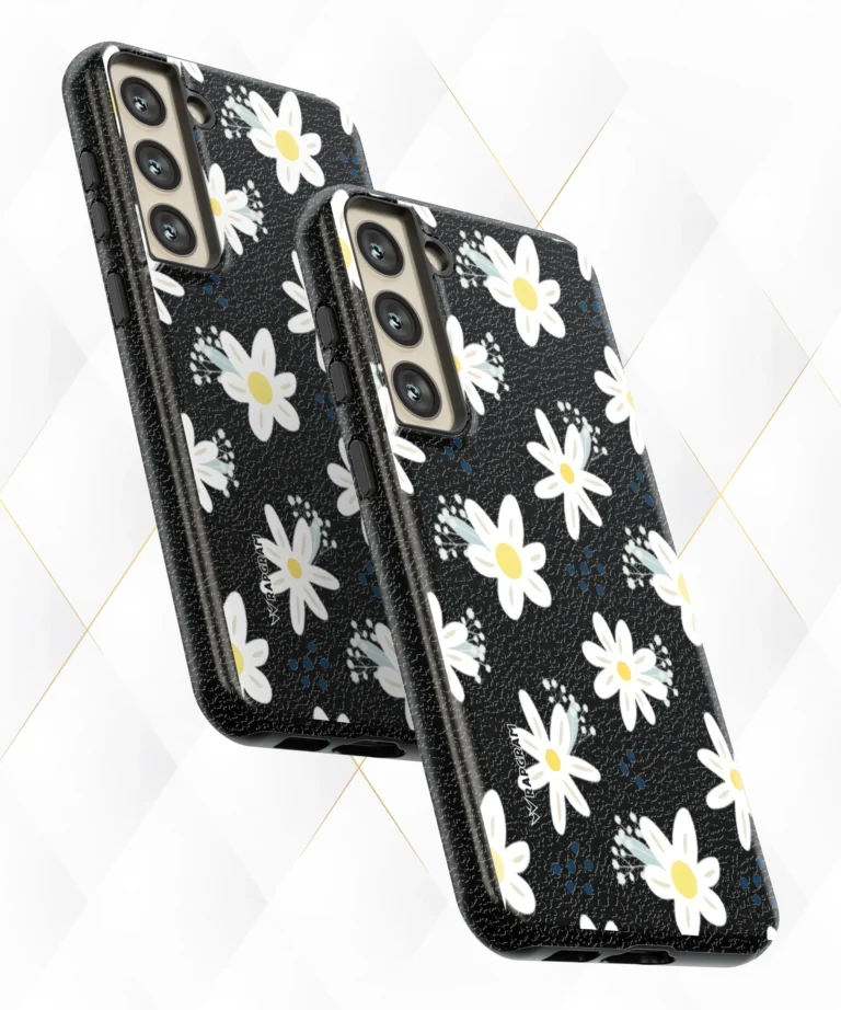 Lilly Leaves Black Leather Case
