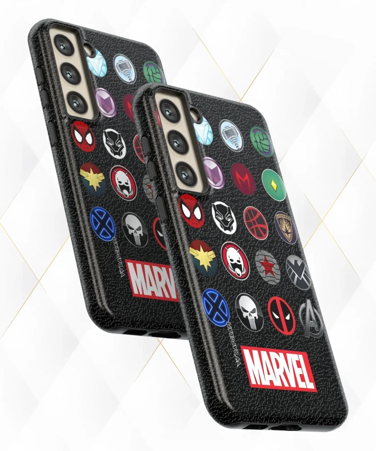 Marvel Badges Black Leather Case