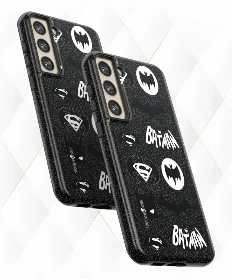 Batman Superman Black Leather Case