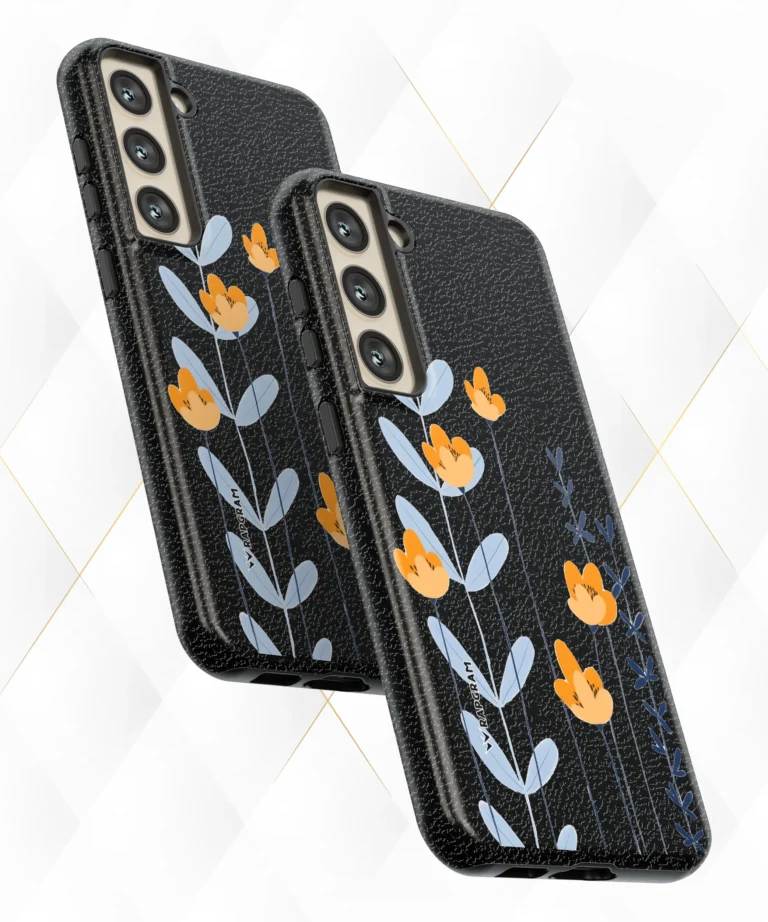 Yellow Climbers Black Leather Case