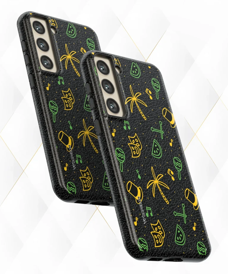 Neon Palms Black Leather Case