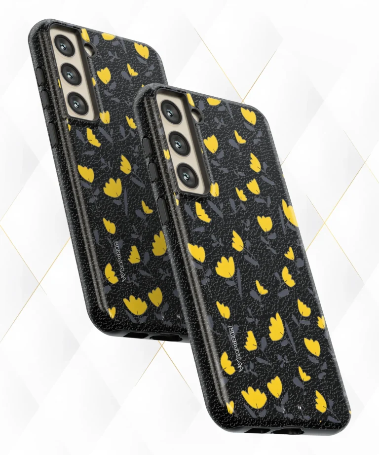 Tulips Shower Black Leather Case