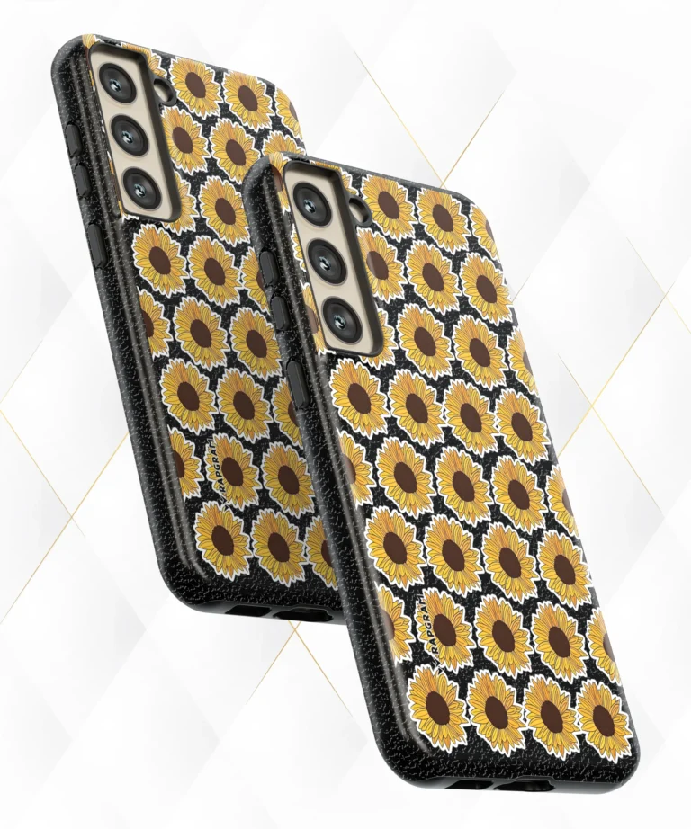 Sunflowers Black Leather Case