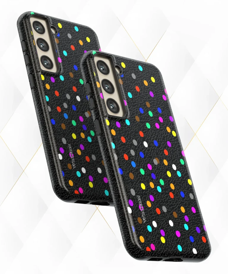 Pop Dots Black Leather Case