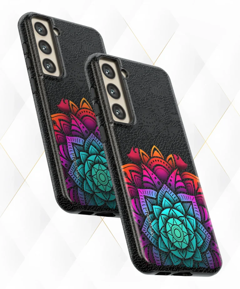 Mandala Layers Black Leather Case