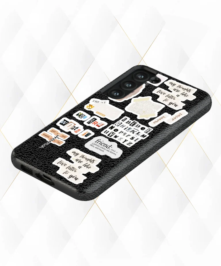 Paper Hearts Black Leather Case