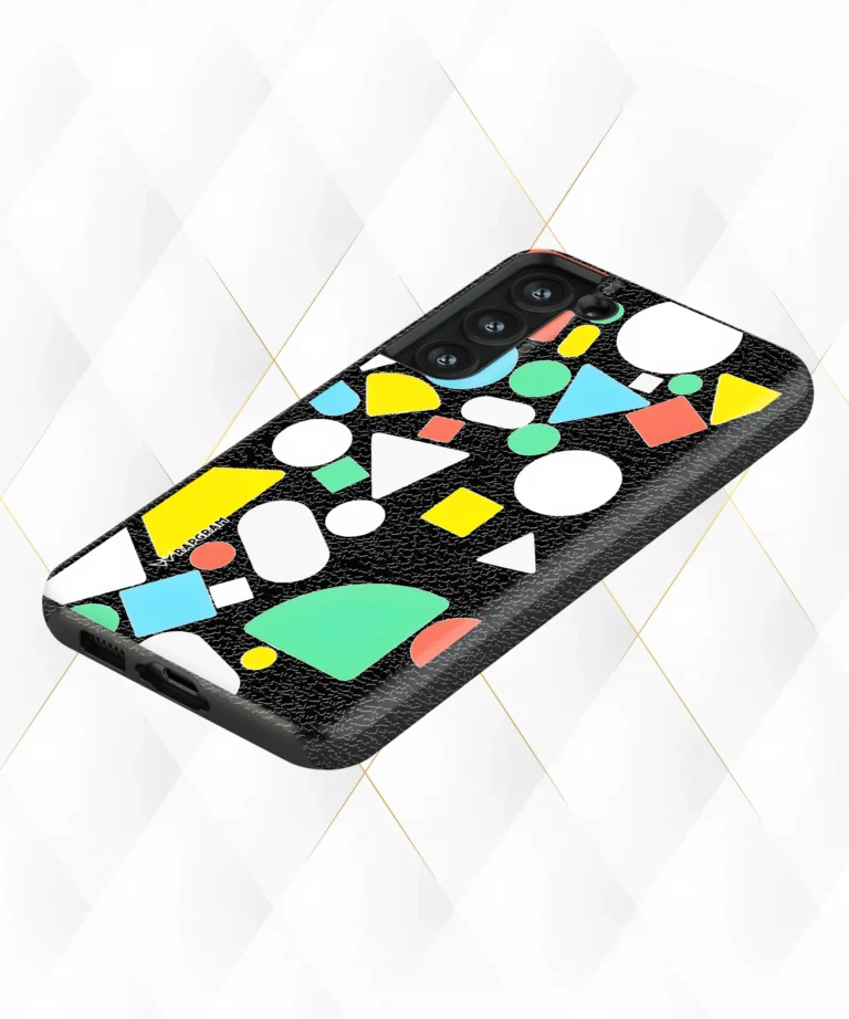 Color Shapes Black Leather Case