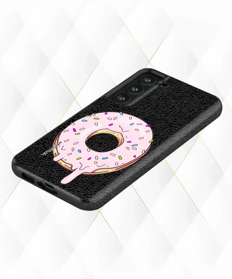 Donut Drip Black Leather Case
