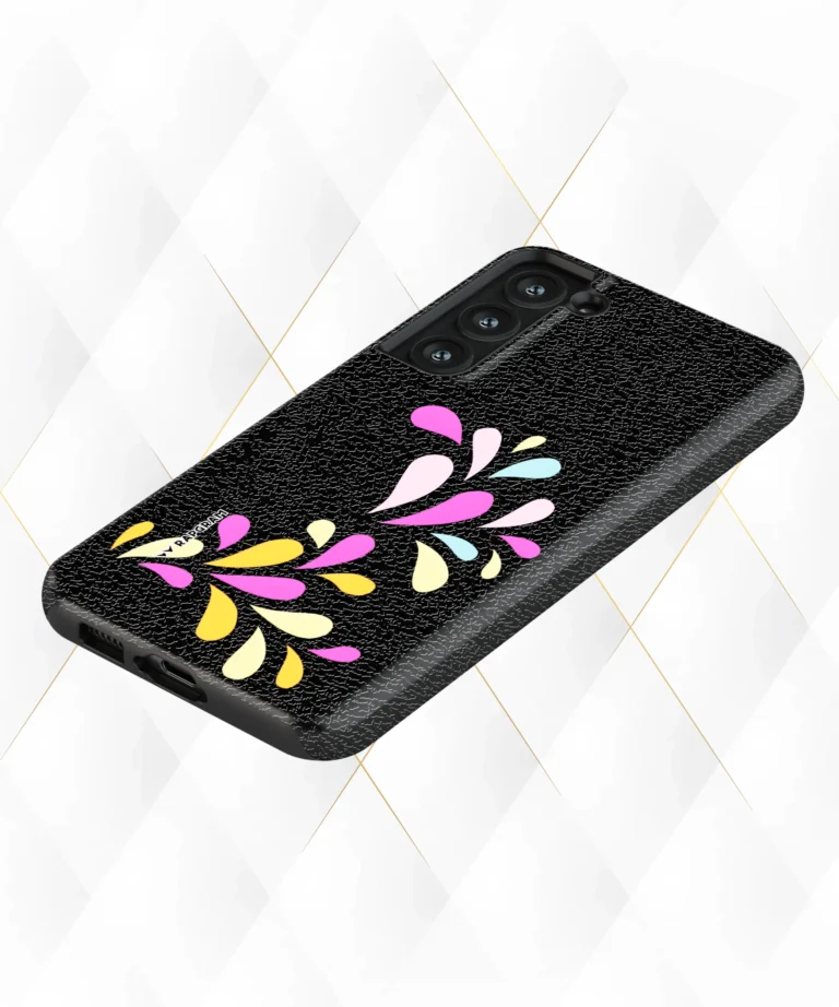 Petal Shower Black Leather Case