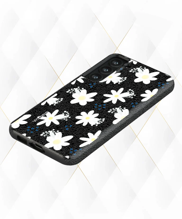 Lilly Leaves Black Leather Case