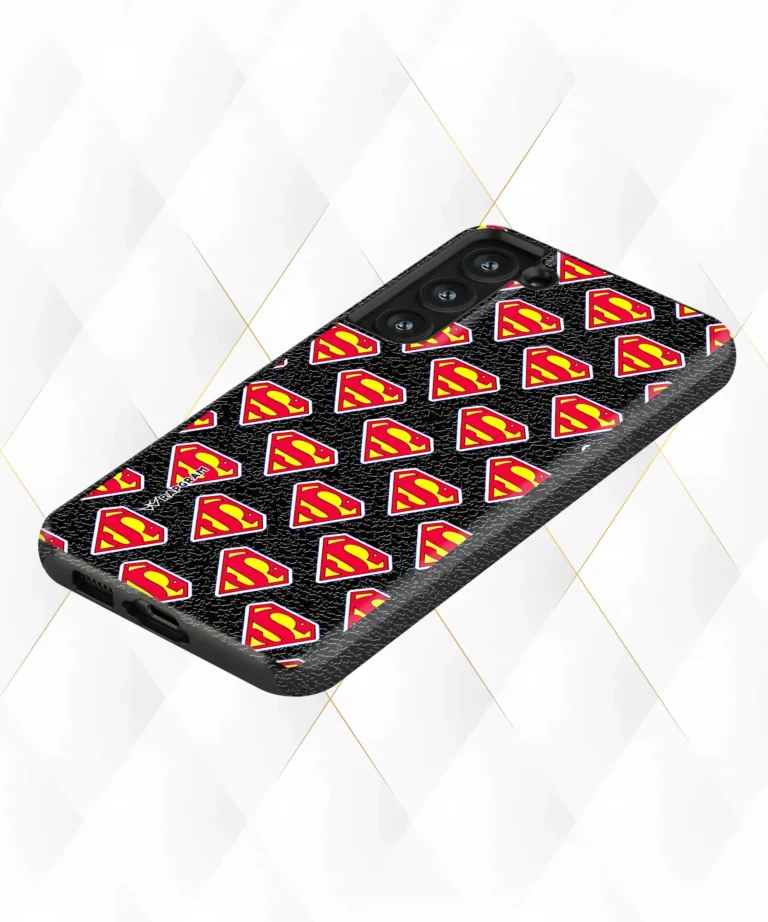 Superman Logo Black Leather Case