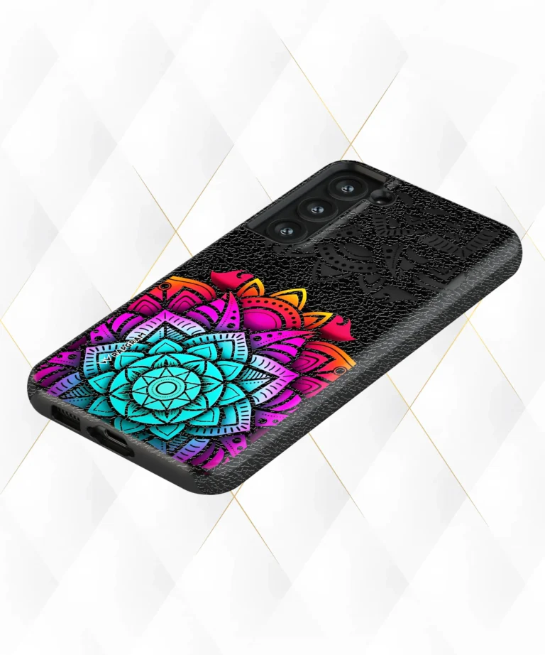 Mandala Layers Black Leather Case