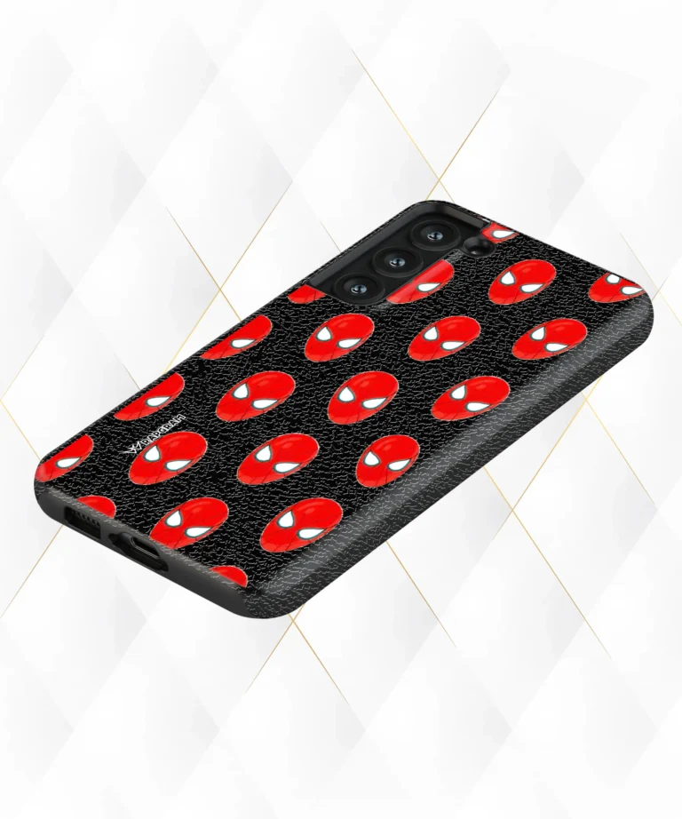 Spider Face Black Leather Case