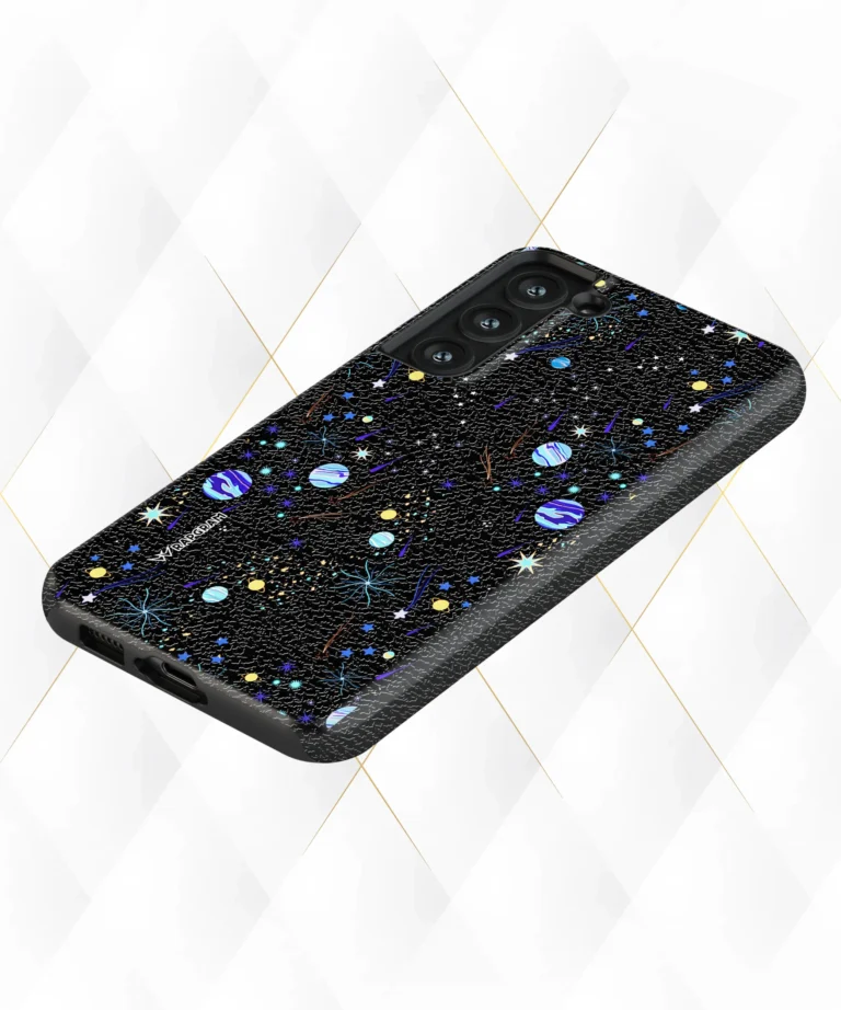 Stars Planets Black Leather Case