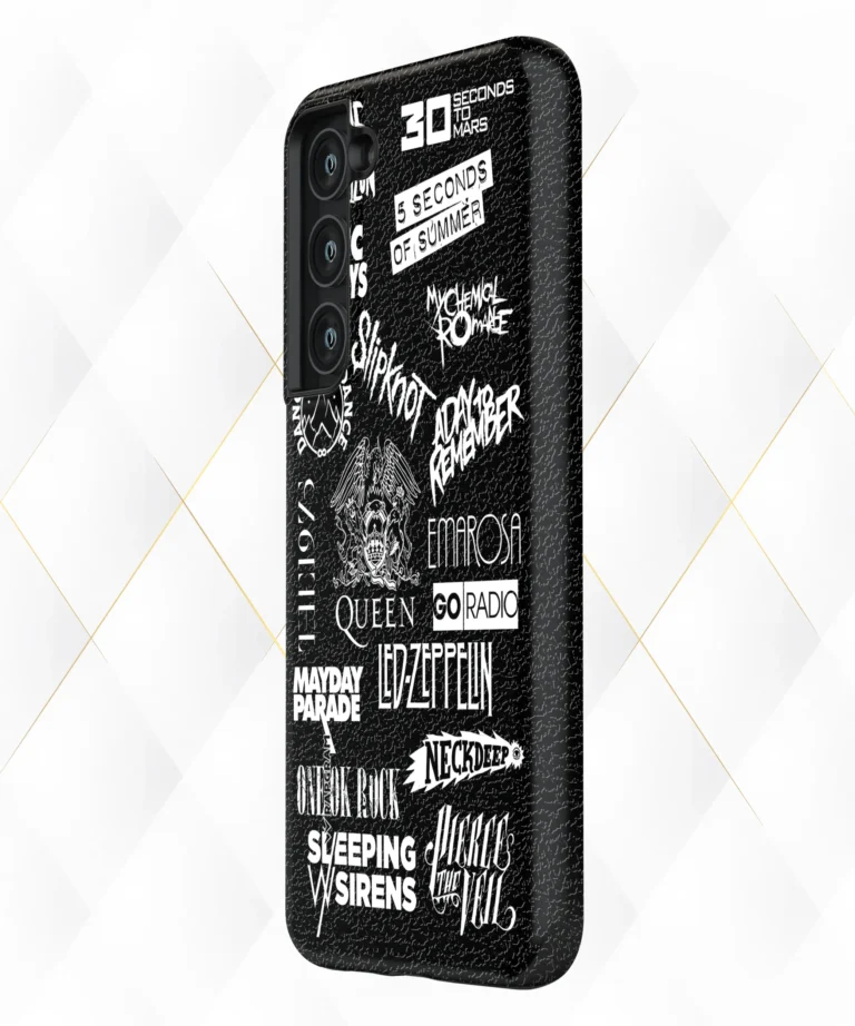 RockBands  Black Leather Case