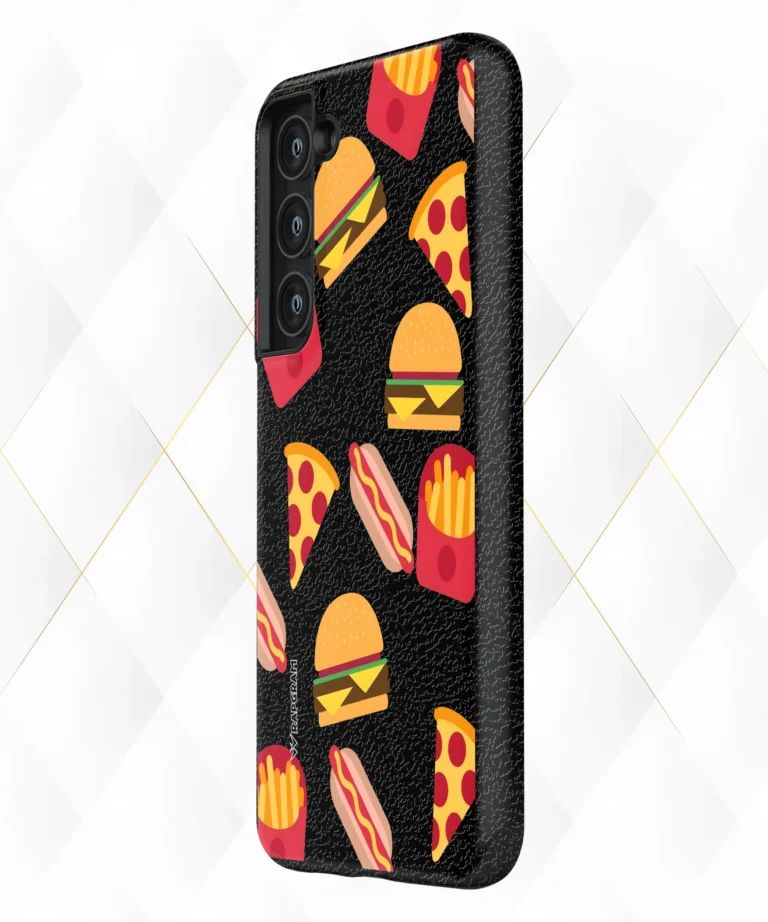 Fast Food Black Leather Case