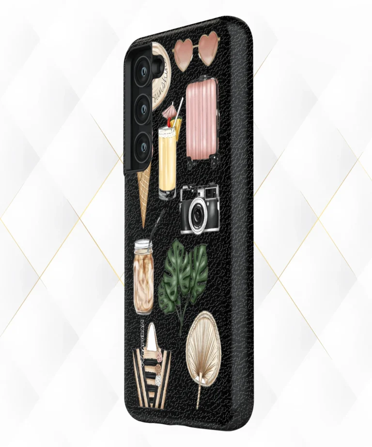 Vacation Mode Black Leather Case