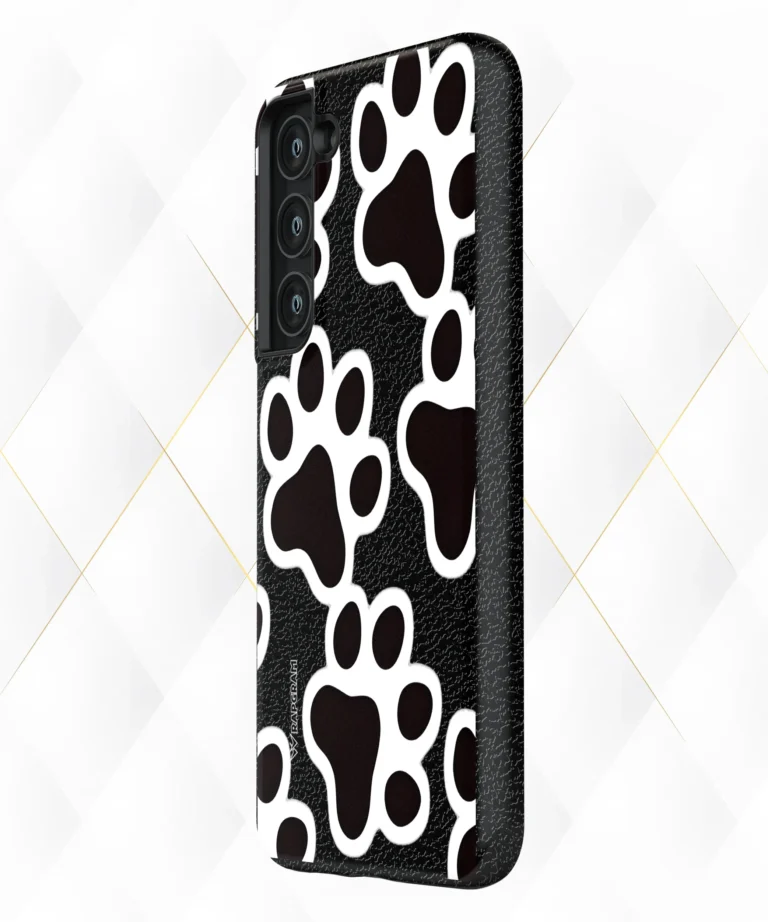 Dog Paws Black Leather Case