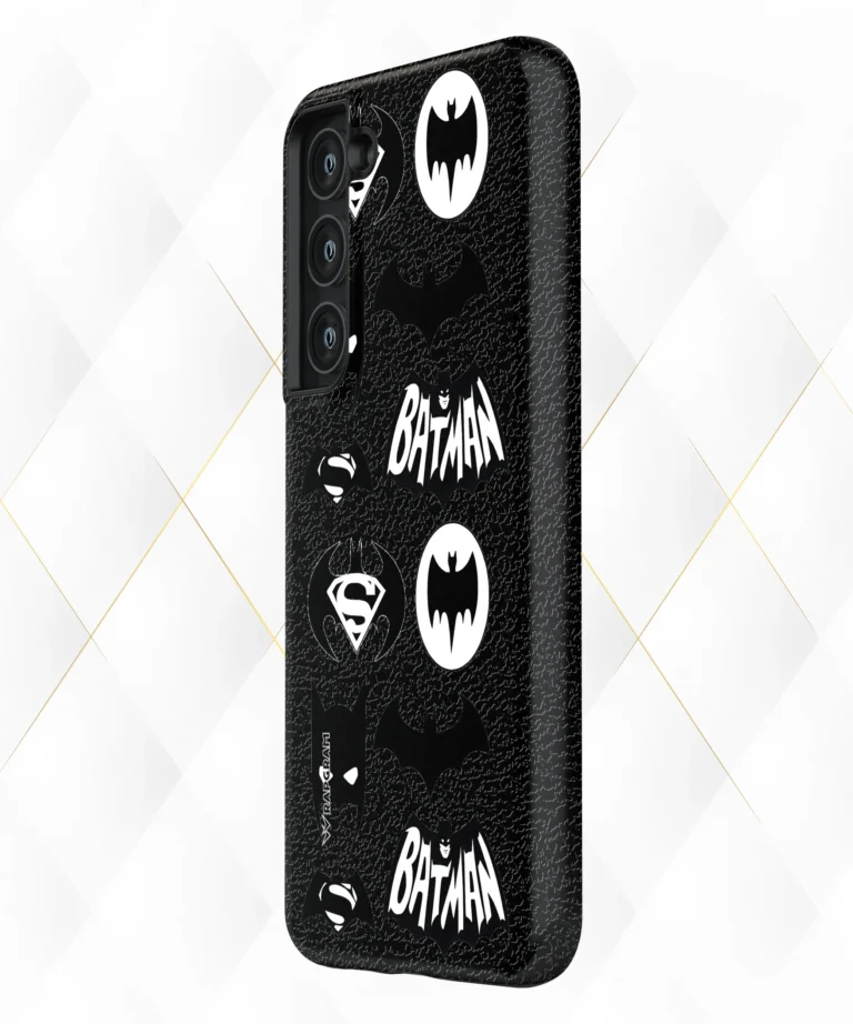 Batman Superman Black Leather Case