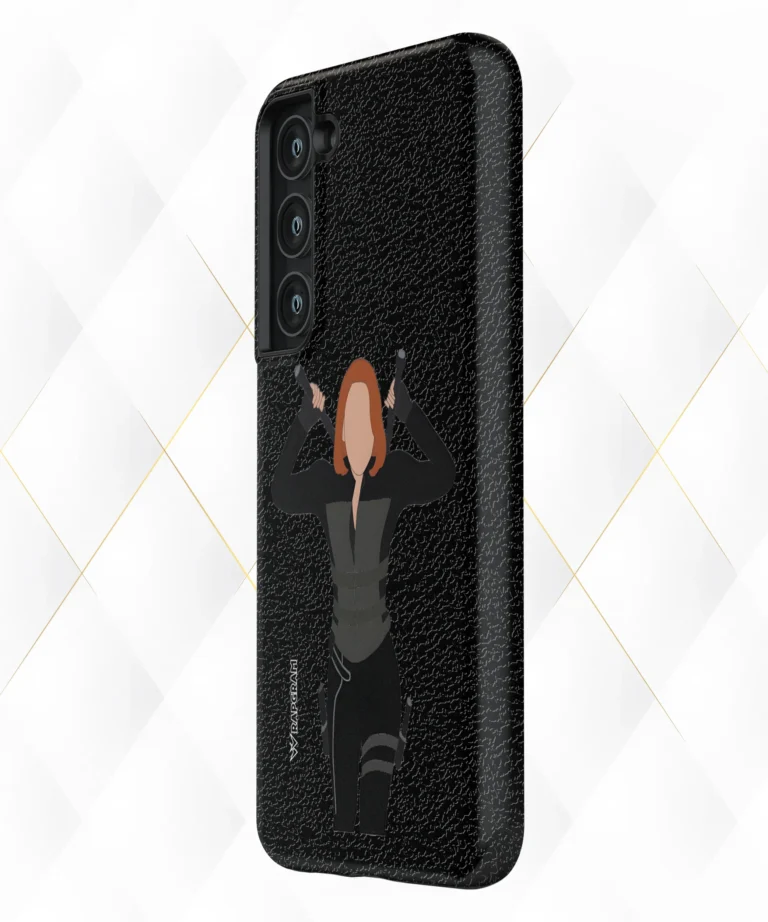 Black Widow Black Leather Case