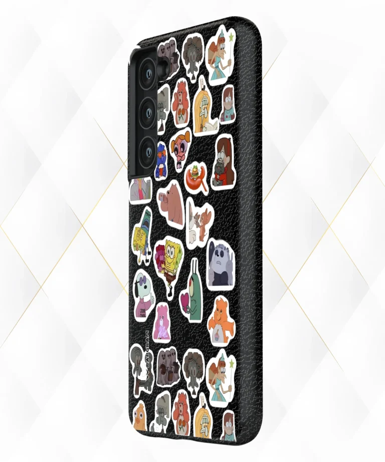 Toon Stamps Black Leather Case