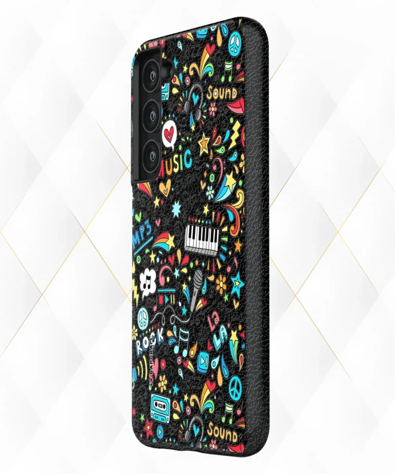 Music Attack Black Leather Case