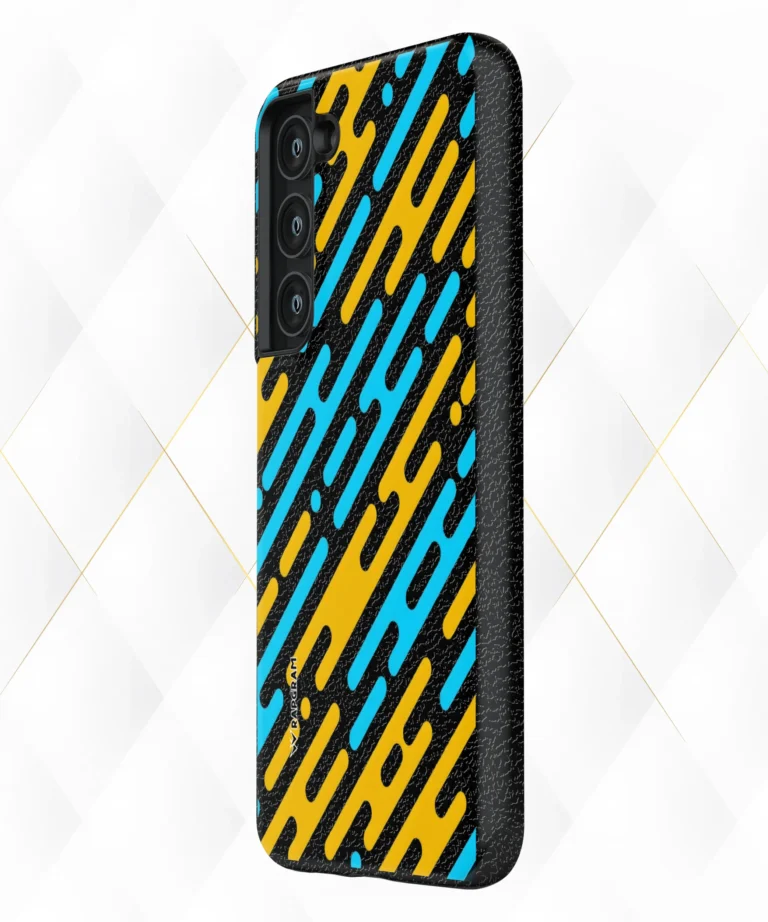 Blue Yellow Black Leather Case