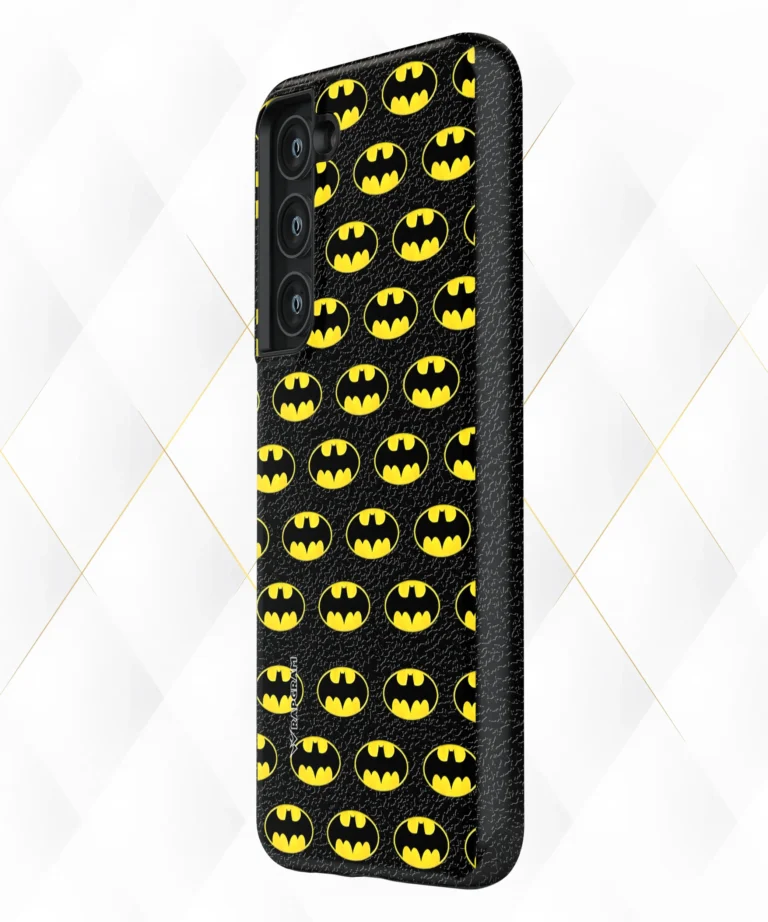 Bat Logo Black Leather Case