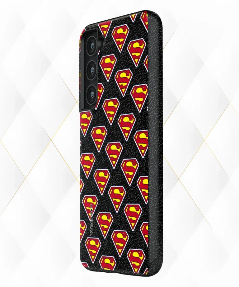Superman Logo Black Leather Case