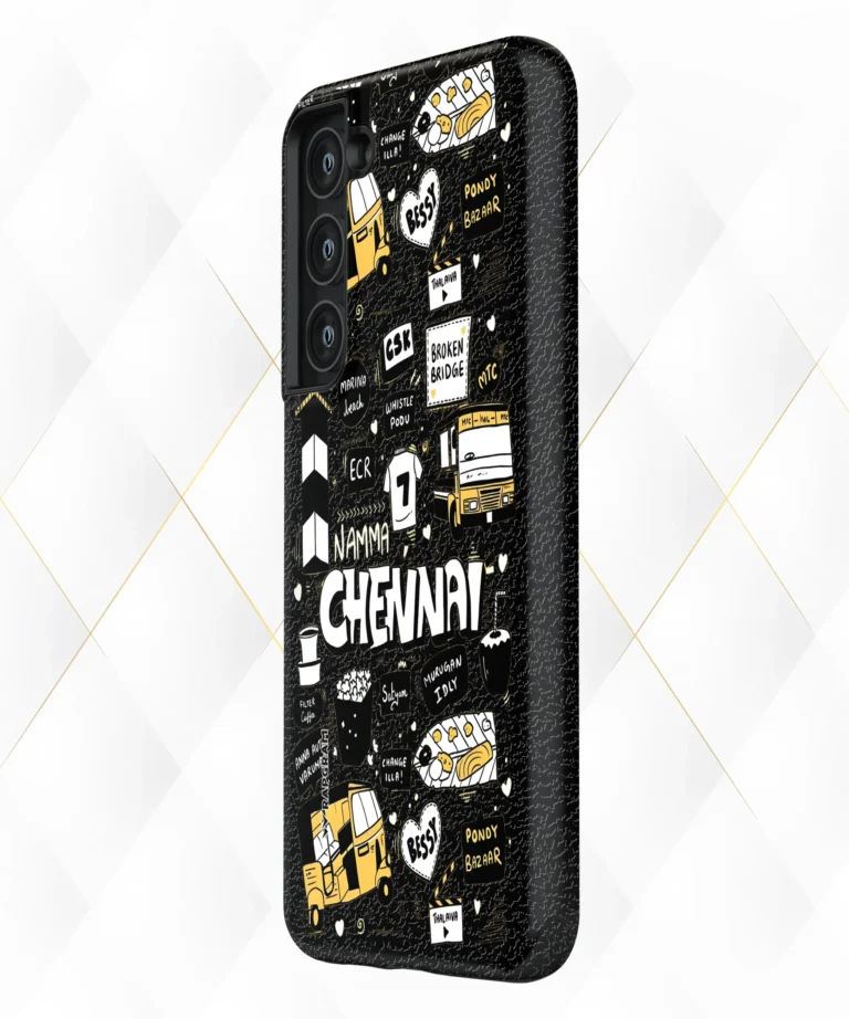 Chennai City Black Leather Case