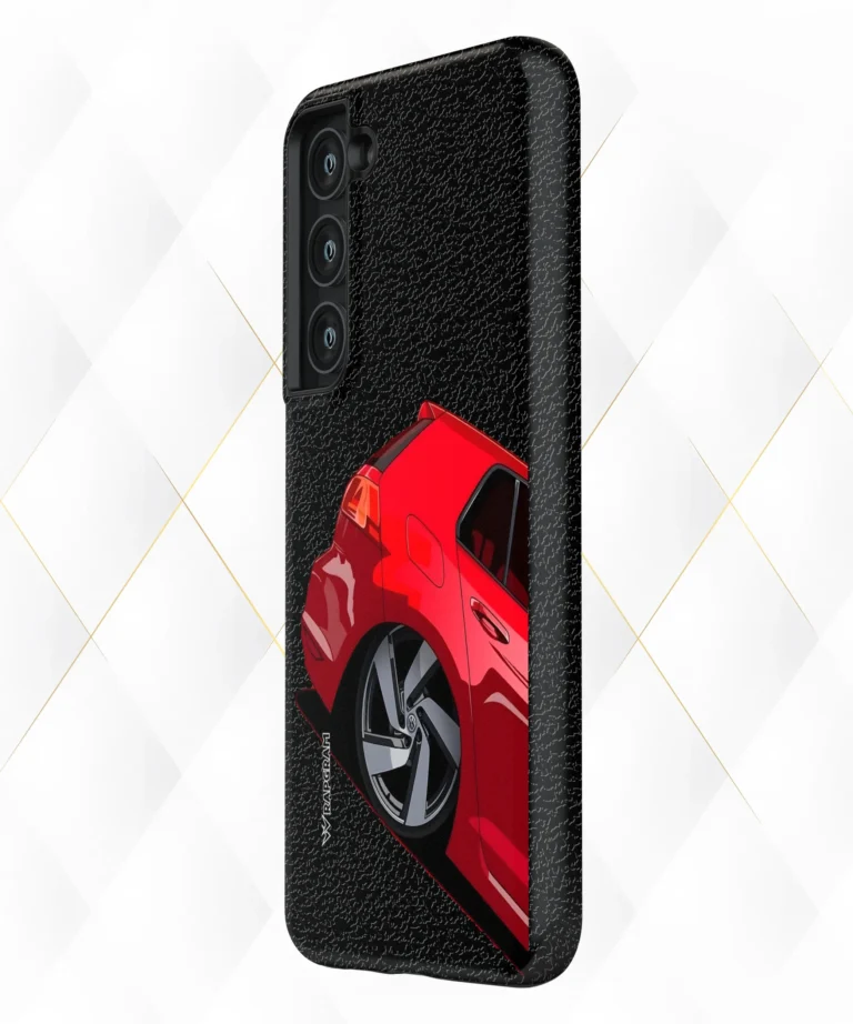 Red Cars Black Leather Case