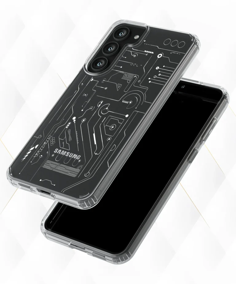 Grey Circuit Clear Case