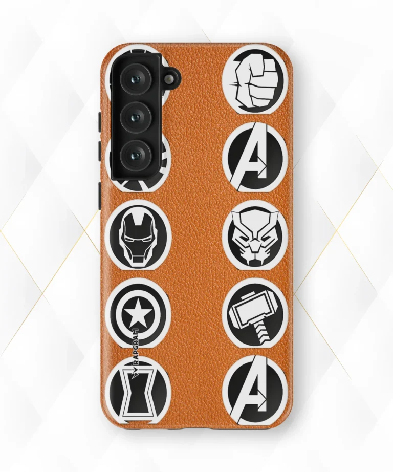 Avengers Logo Peach Leather Case