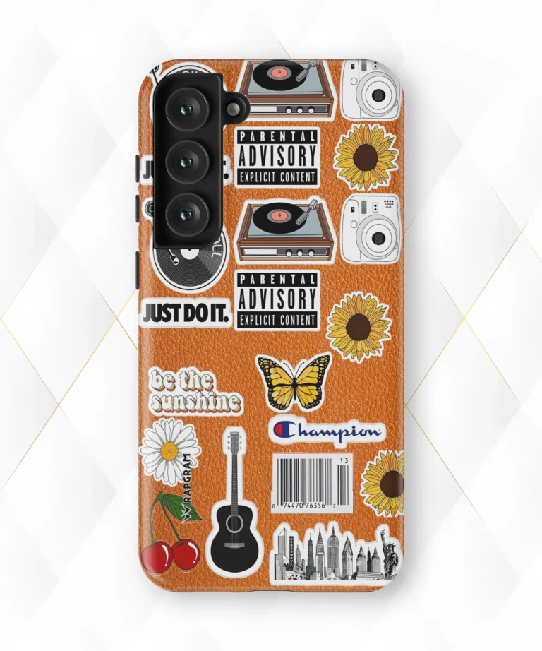 Parental Advisory Peach Leather Case