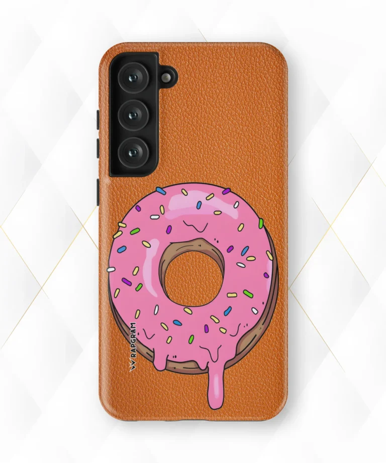 Donut Drip Peach Leather Case