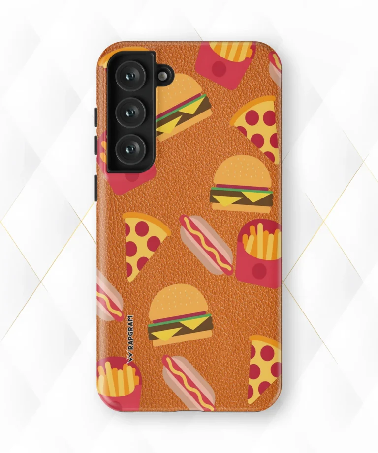 Fast Food Peach Leather Case