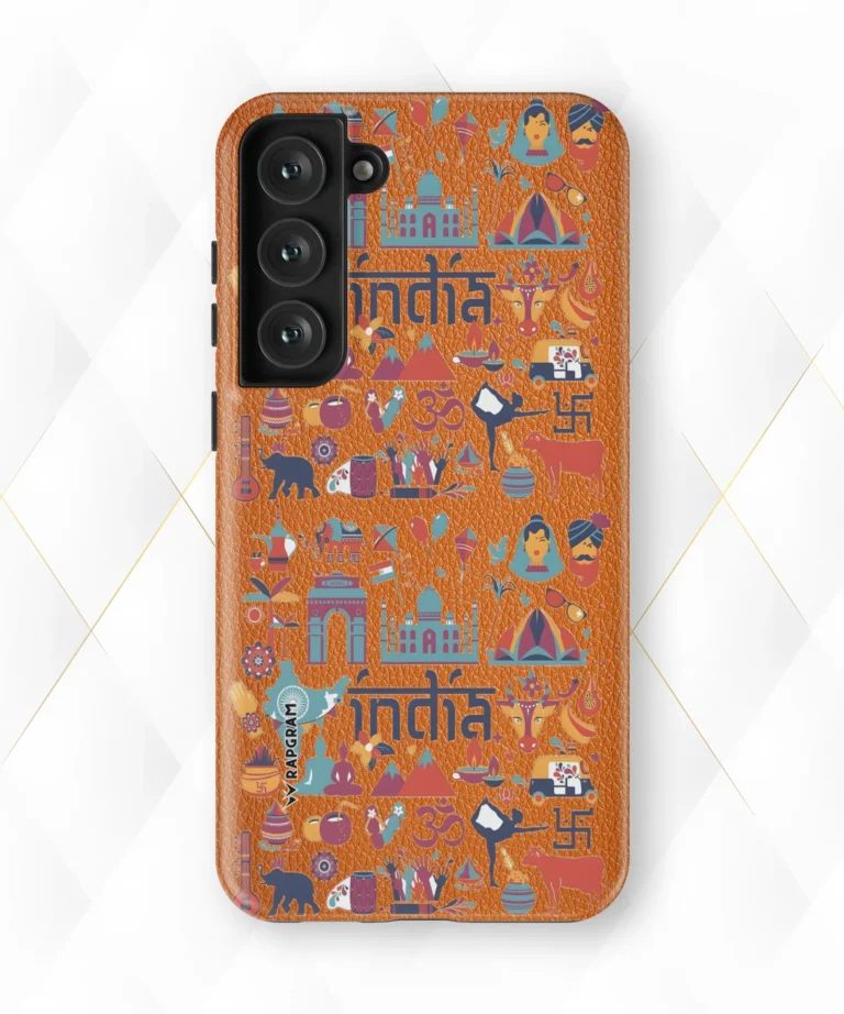 Indian Dreams Peach Leather Case
