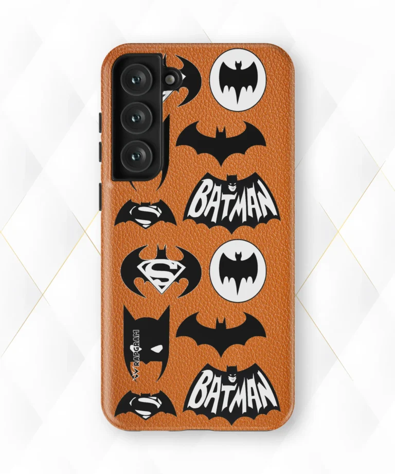 Batman Superman Peach Leather Case