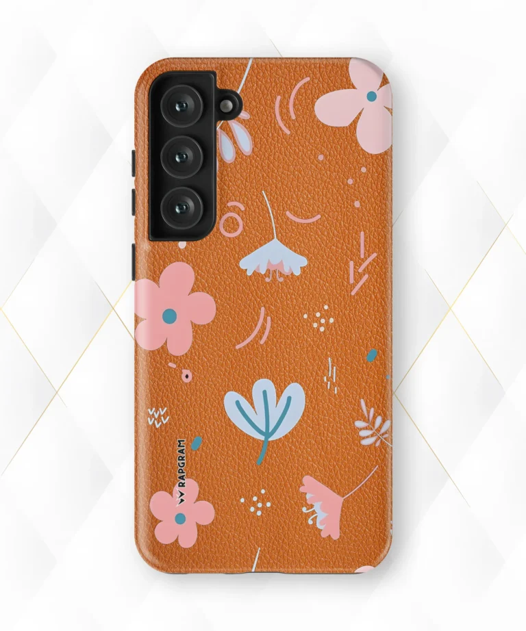 Raining Petals Peach Leather Case