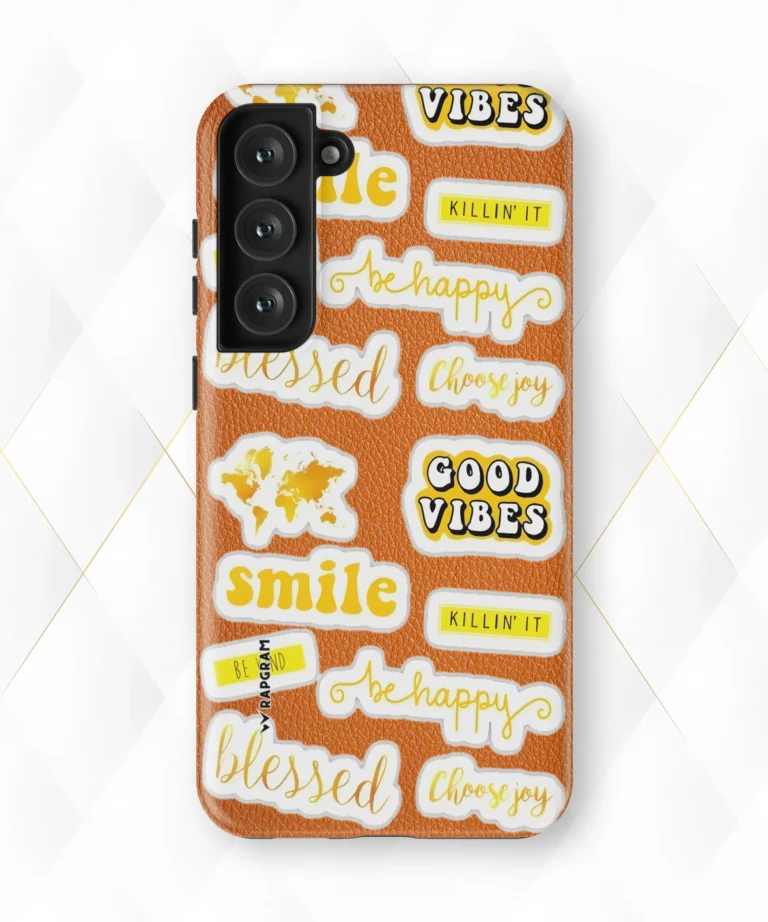 Yellow Blessed Peach Leather Case