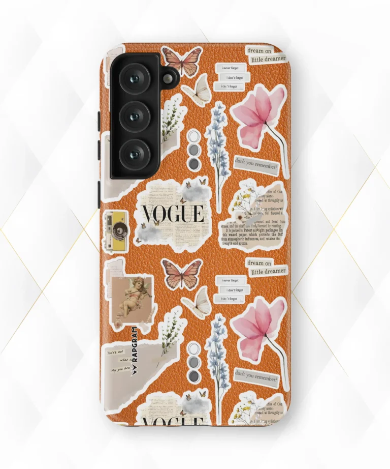 Vogue Stamps Peach Leather Case