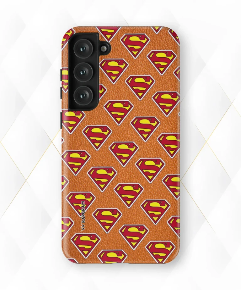 Superman Logo Peach Leather Case