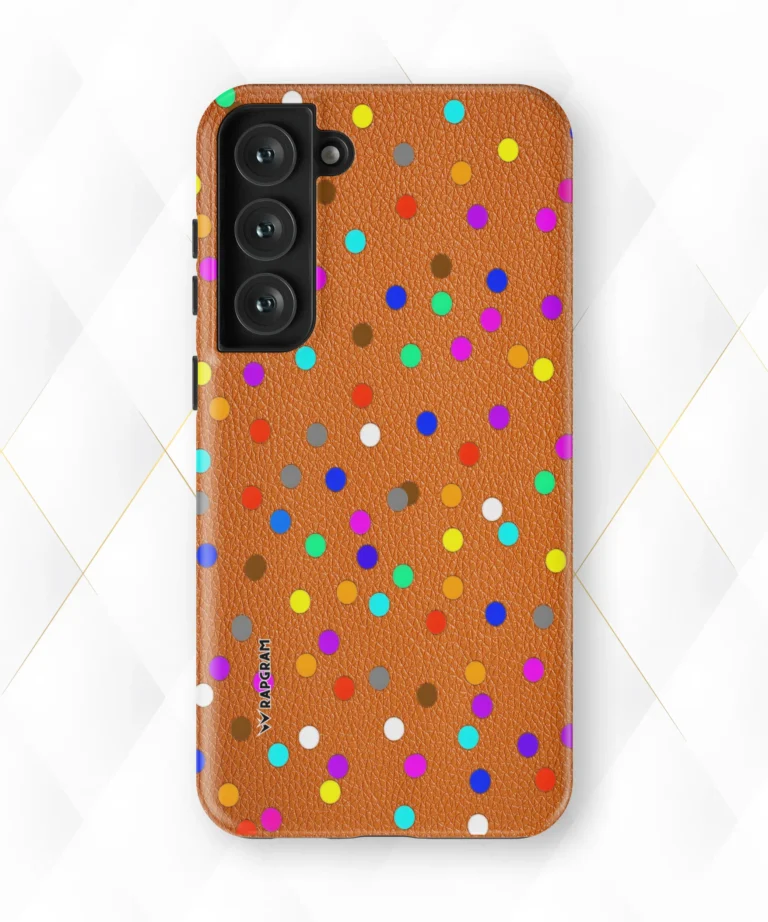 Pop Dots Peach Leather Case